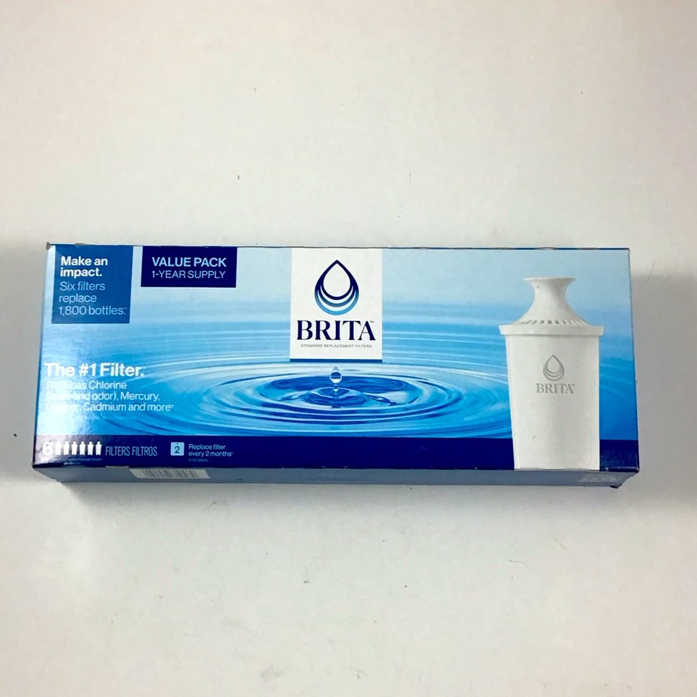 New Brita Pitcher 6 Replacement Water Filters Model OB03 Sealed Box